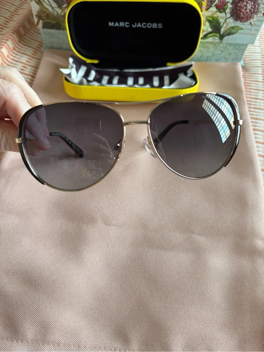 Marc Jacobs Black Sunglasses with Silver Accents- unisex